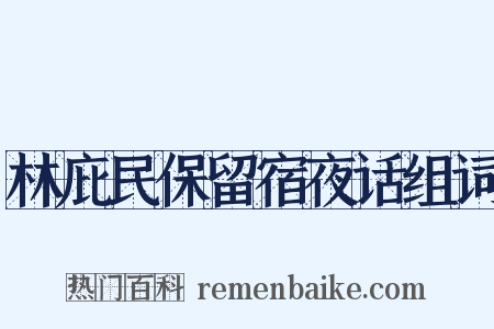 林庇民保留宿夜话组词是什么意思的图片